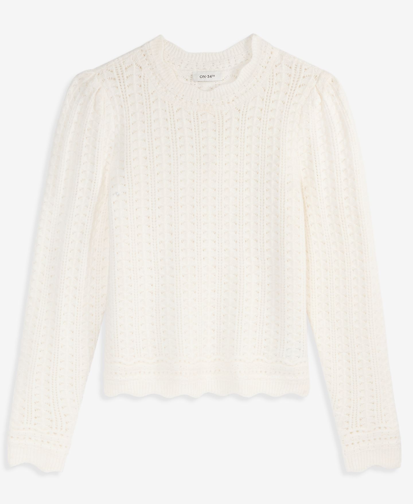 Женский свитер On 34th Pointelle Mock Neck Pullover, цвет: Зимняя слоновая кость — фото 5