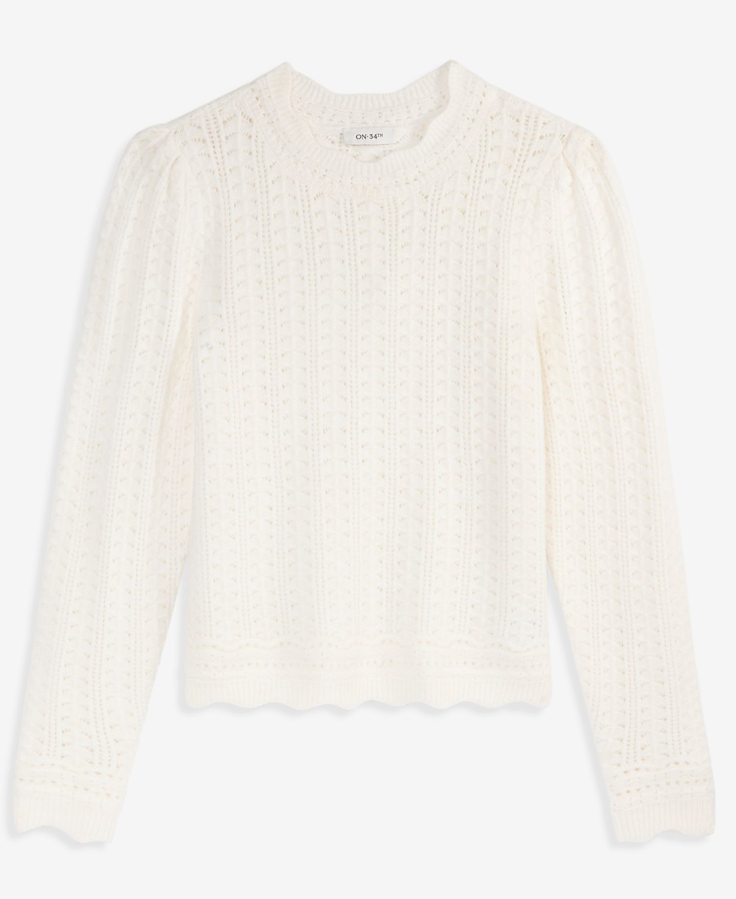 Women's Pointelle Mock Neck Pullover Sweater