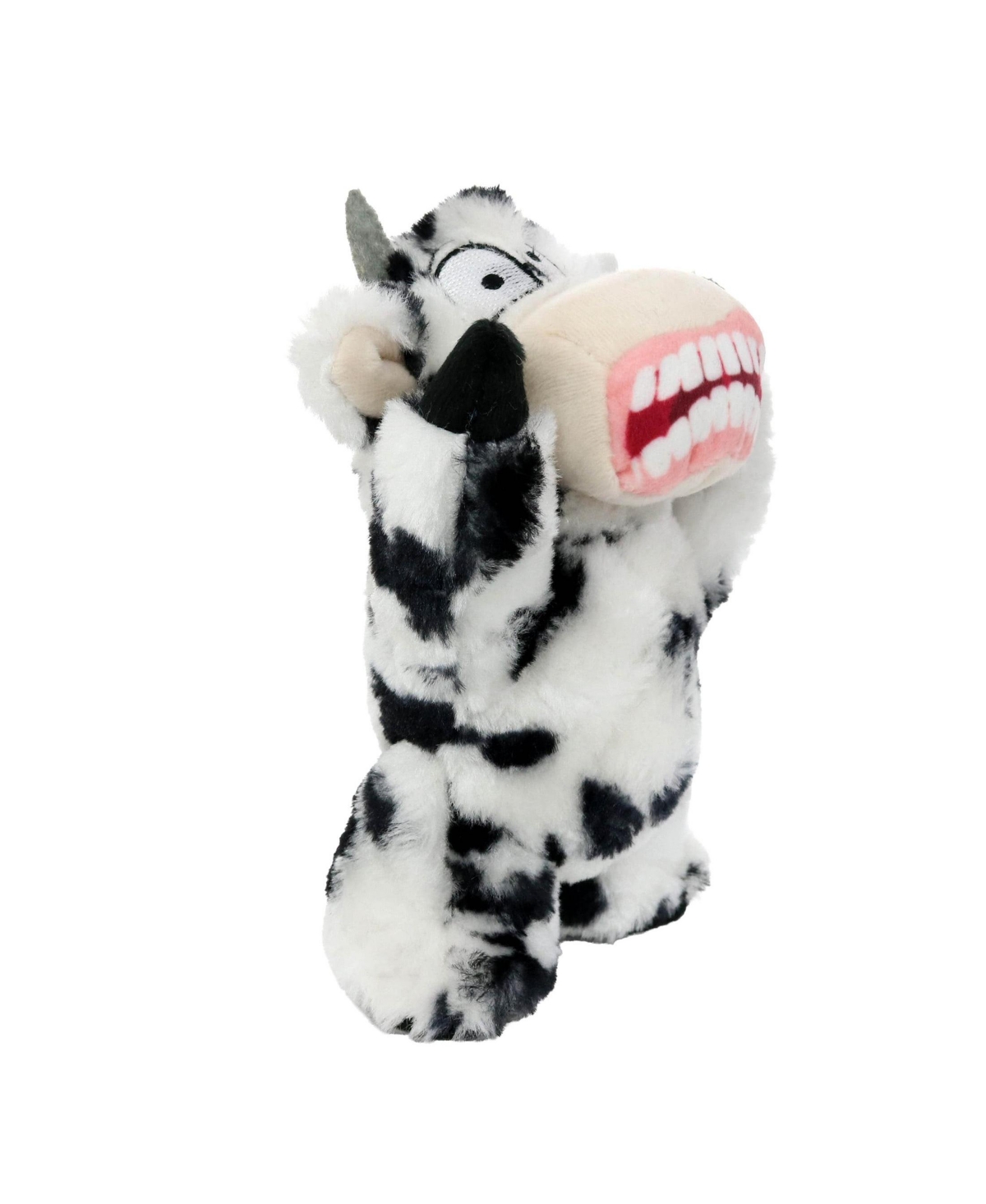 Mighty Jr Angry Animals Mad Cow 2 Pack, Durable Plush Squeaky Dog Toy