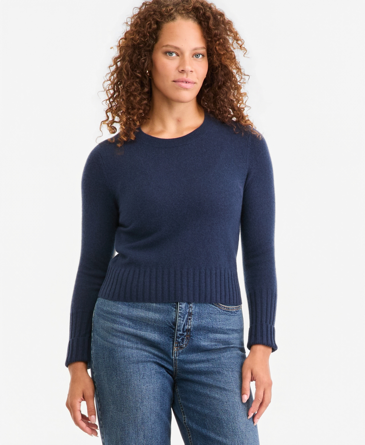 On 34th Women's Cashmere Crewneck Shrunken Pullover Sweater, Macy's Exclusive