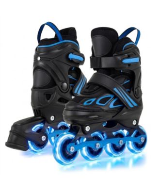 Adjustable Kids Inline Skates, US 10C-13C, Triple Safety Closure, Illuminating Wheels, Ages 5-7