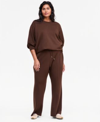 Plus Size Drawstring Flare Sweatpants