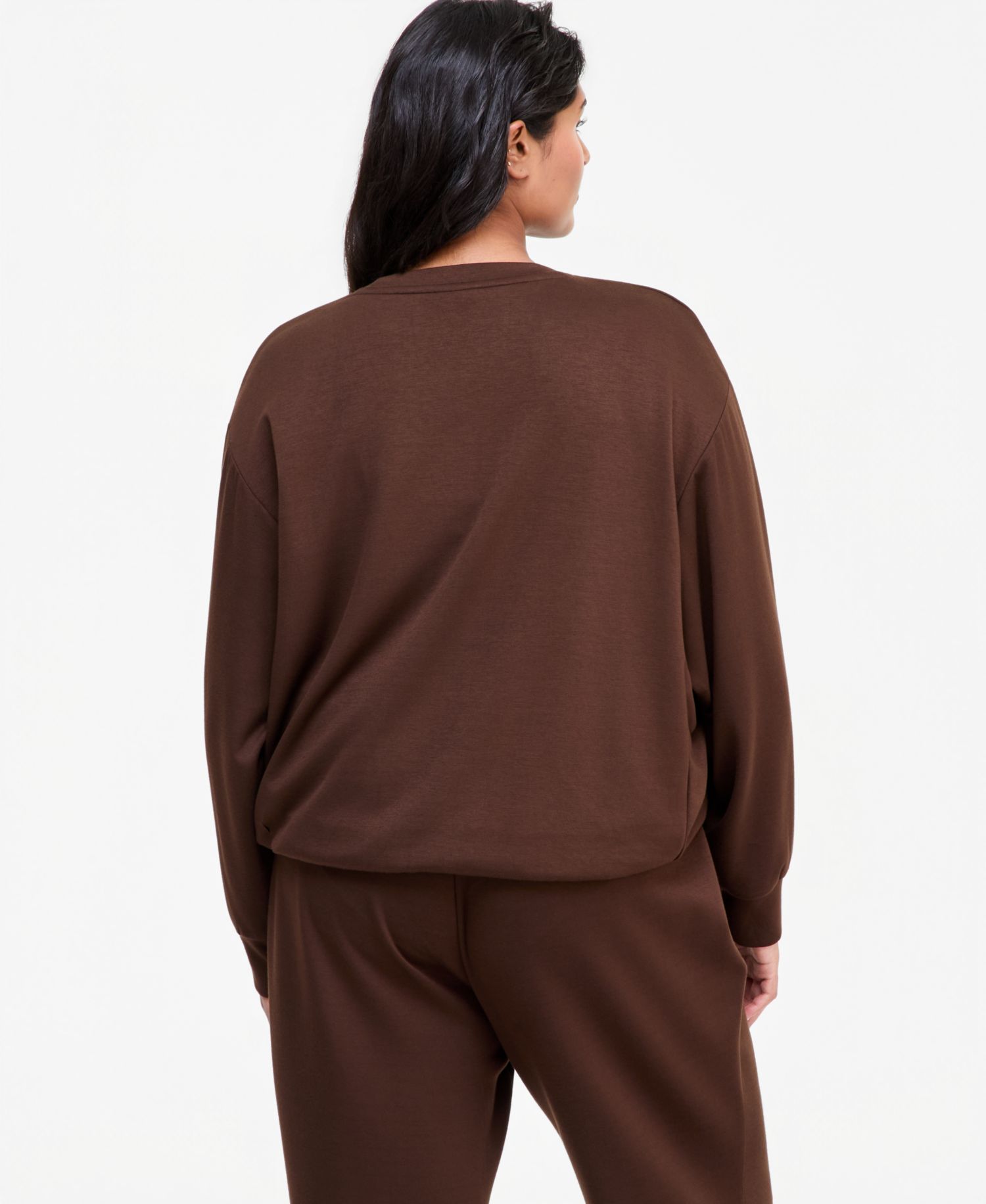 Plus Size Long-Sleeve Crew Neck Sweatshirt