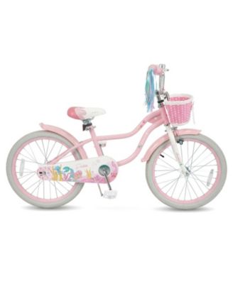 20-Inch Mermaid Girls Bike with Dual Brakes and Front Basket, Ages 8+
