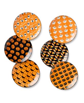 Halloween Pad Print Salad Plates, Set of 6