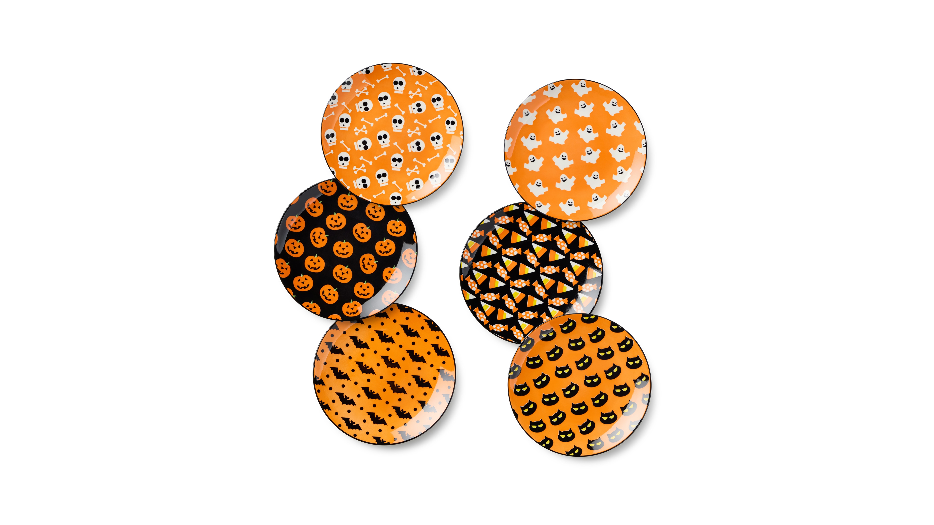 Certified International Halloween Pad Print Salad Plates, Set of 6