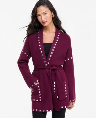 Women's Studded Belted Cardigan