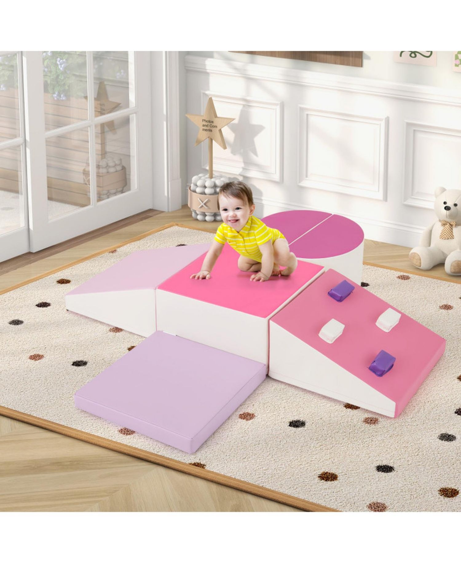 Toddler Standard Soft-Foam Climbing Triangle Ramp 6-Piece Play Set