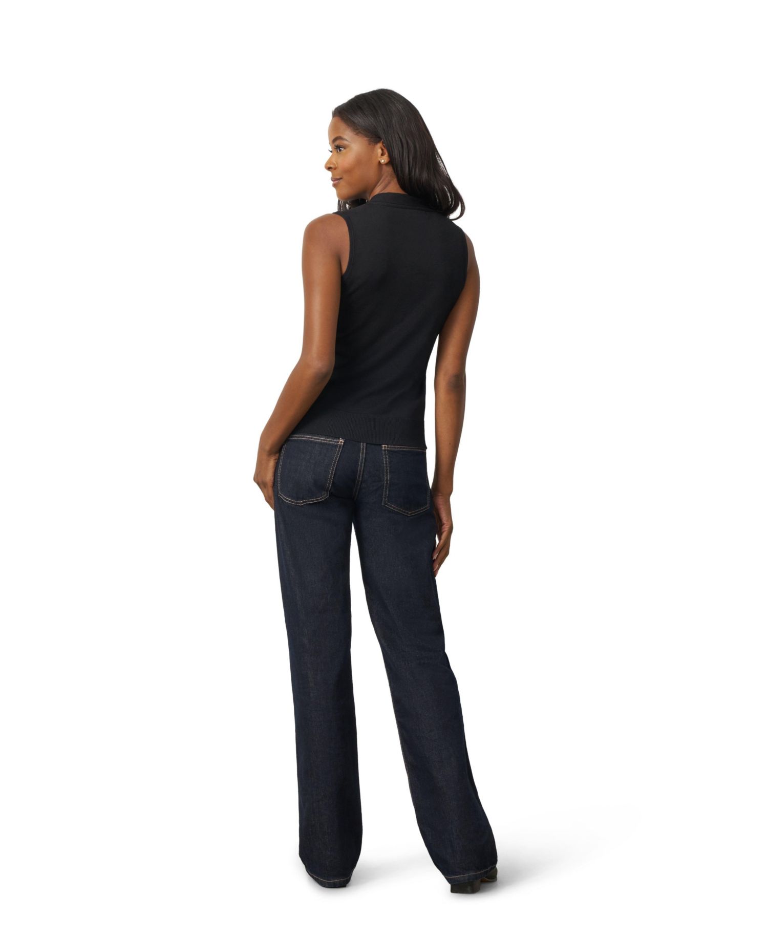 Women's Tie-Neck Sleeveless Cable-Knit Sweater