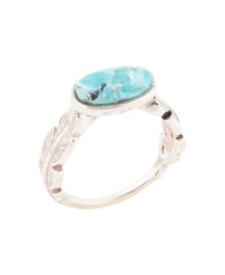Silver-Plated Blue Turquoise Statement Ring