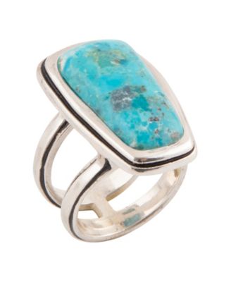 Art Blue Turquoise and Silver Statement Ring