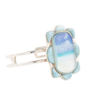 Scenic Beach Blue Larimar and Silver Cuff Bracelet