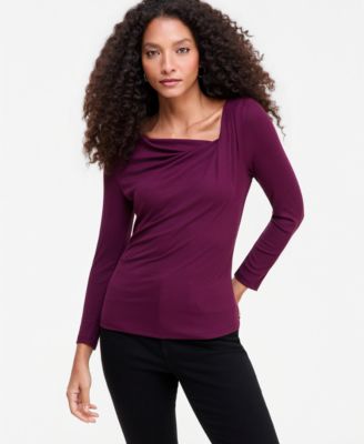 Women's Draped Cowl-Neck Top