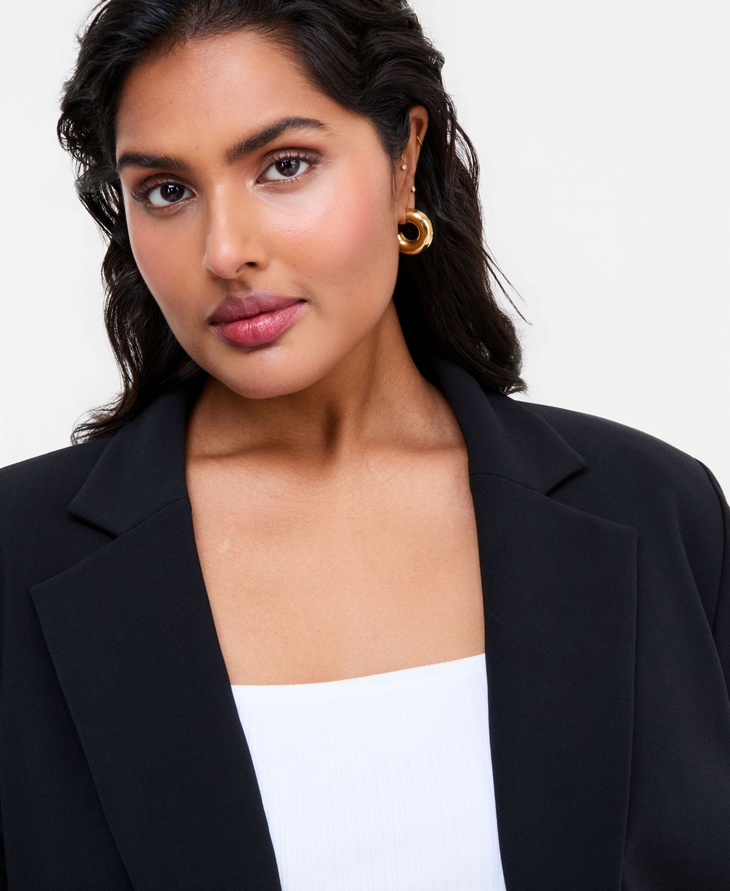 Plus Size Stretch 3/4-Sleeve Blazer