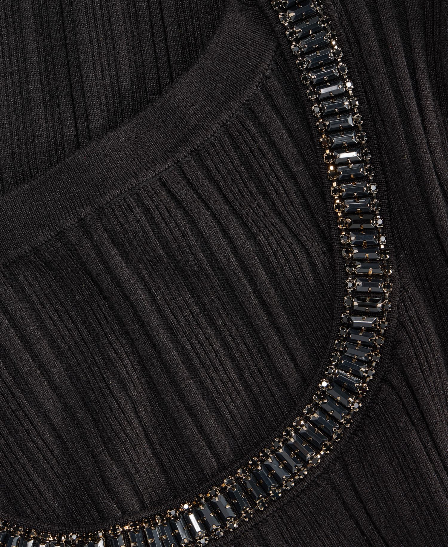 Women's Embellished Scoop Neck Ribbed Sweater