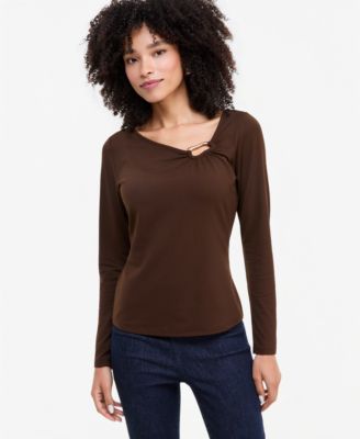 Women's Hardware Detail Long-Sleeve Top