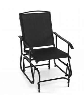 Outdoor Glider Chair with Metal Frame and Armrests