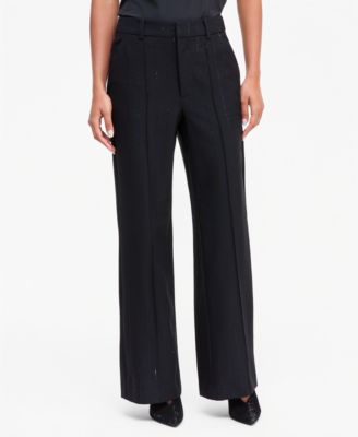 Women's Sequin Pinstripe High-Waist Wide-Leg Pants