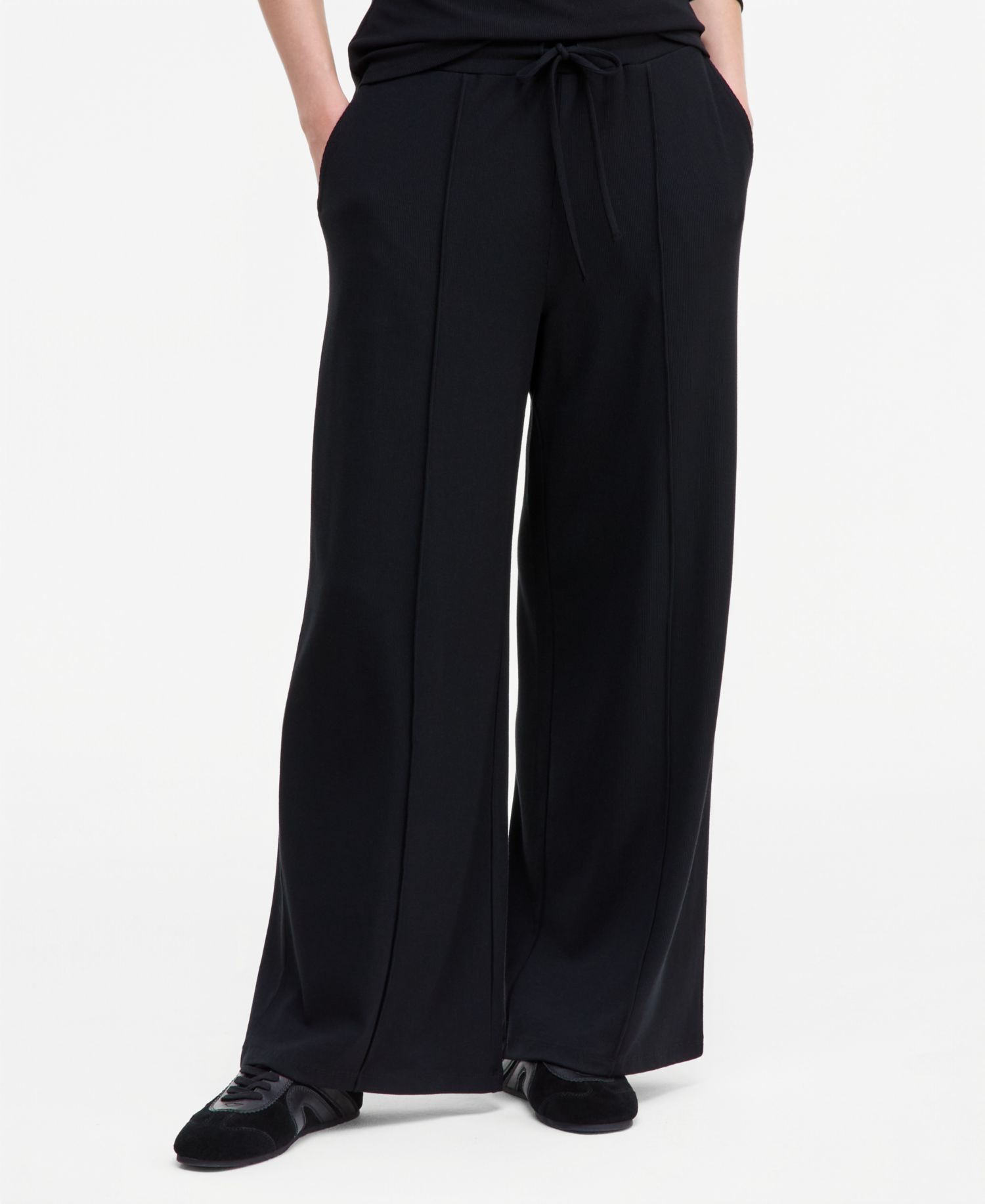 Women's Rib-Knit Wide-Leg Pull-On Pants