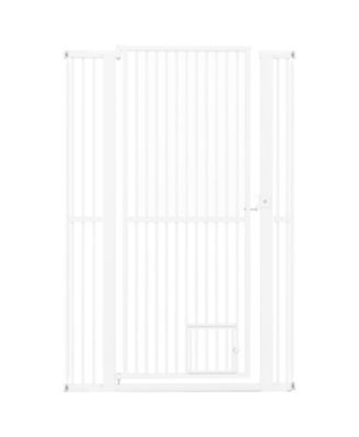 59in Extra Tall Heavy-Duty Metal Pet Gate With Wide Opening Fits 30.5in to 41in