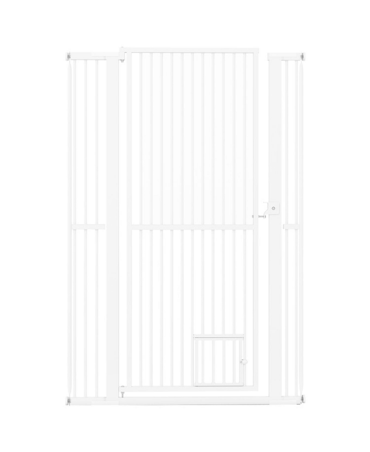 Sugift 59in Extra Tall Heavy-Duty Metal Pet Gate With Wide Opening Fits 30.5in to 41in - White