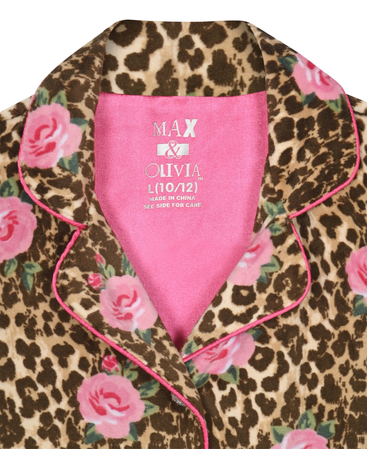 Max & Olivia Girls' 7-16 Milky Print Pajama and Matching Scrunchie, 3-Piece Set
