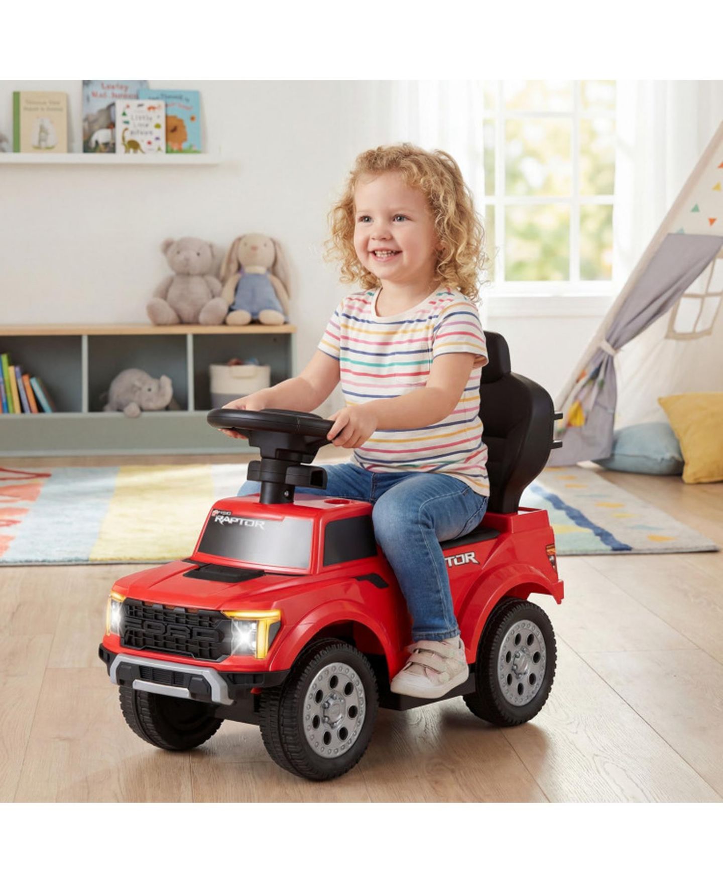 Детская игрушка HONGGE 3-In-1 Toddler Push Car with Detachable Handlebar, 55 lbs Capacity, Ages 18-36 Months, цвет: Красный — фото 2
