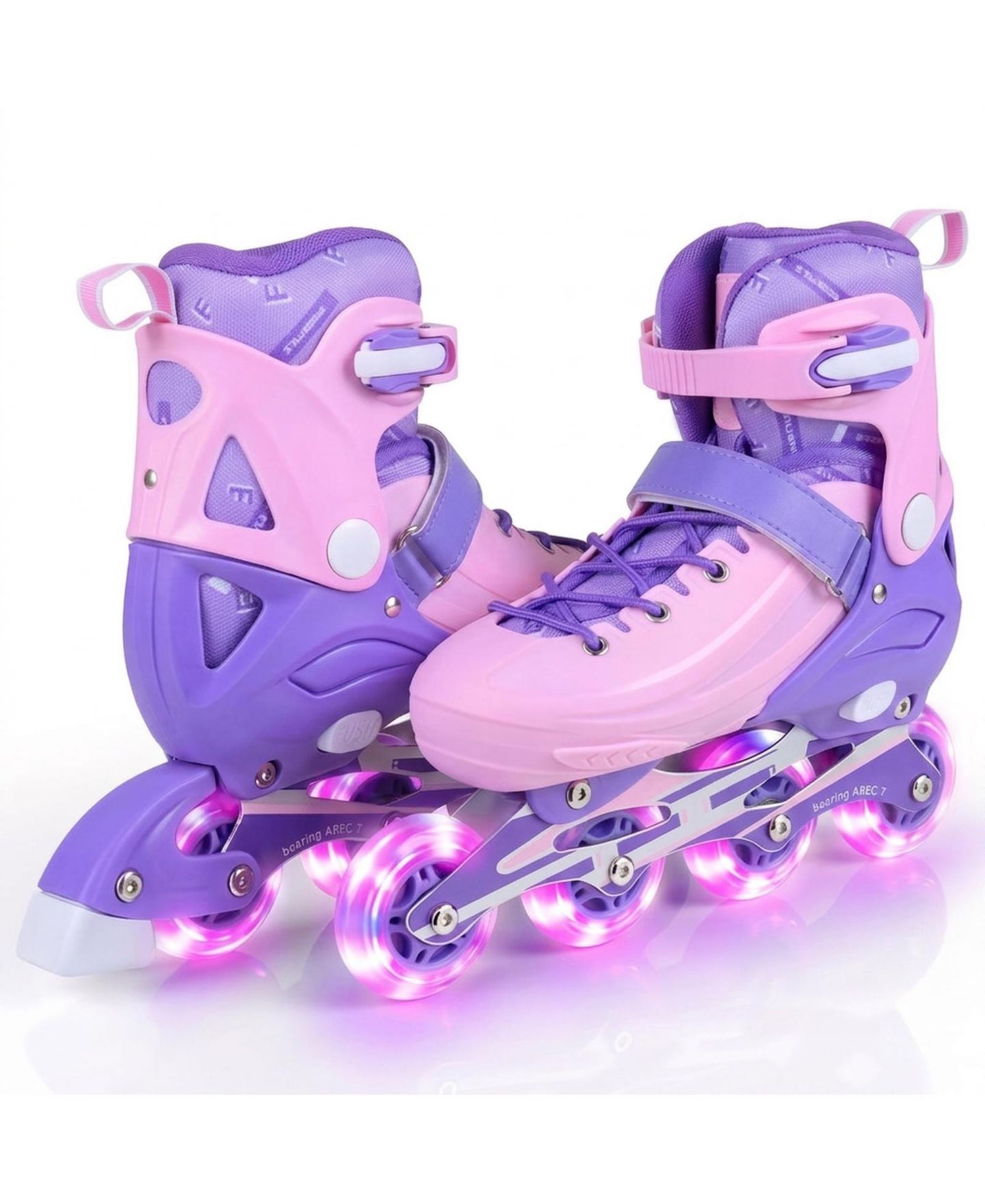 Детские игрушки HONGGE Light-Up Aluminum Adjustable Inline Skates, Ages 9-14, цвет: Фиолетовый — фото 9