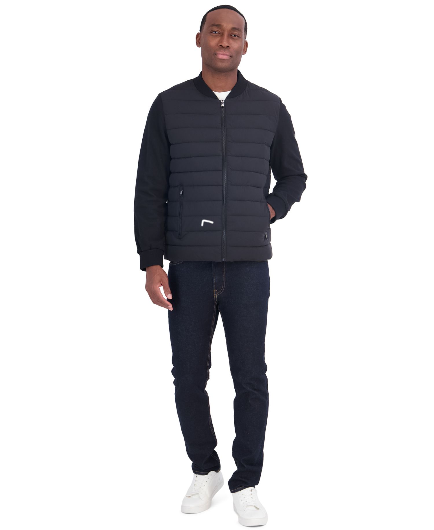 Men's Mixed Media Puffer Regular-Fit Jacket