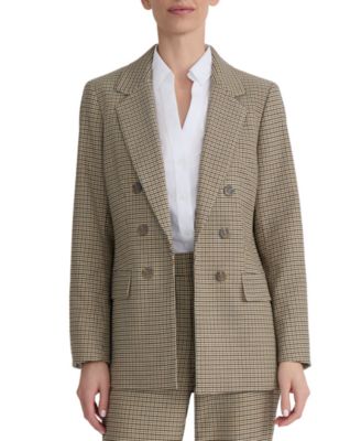 Petite Mini-Houndstooth Faux Double-Breasted Jacket