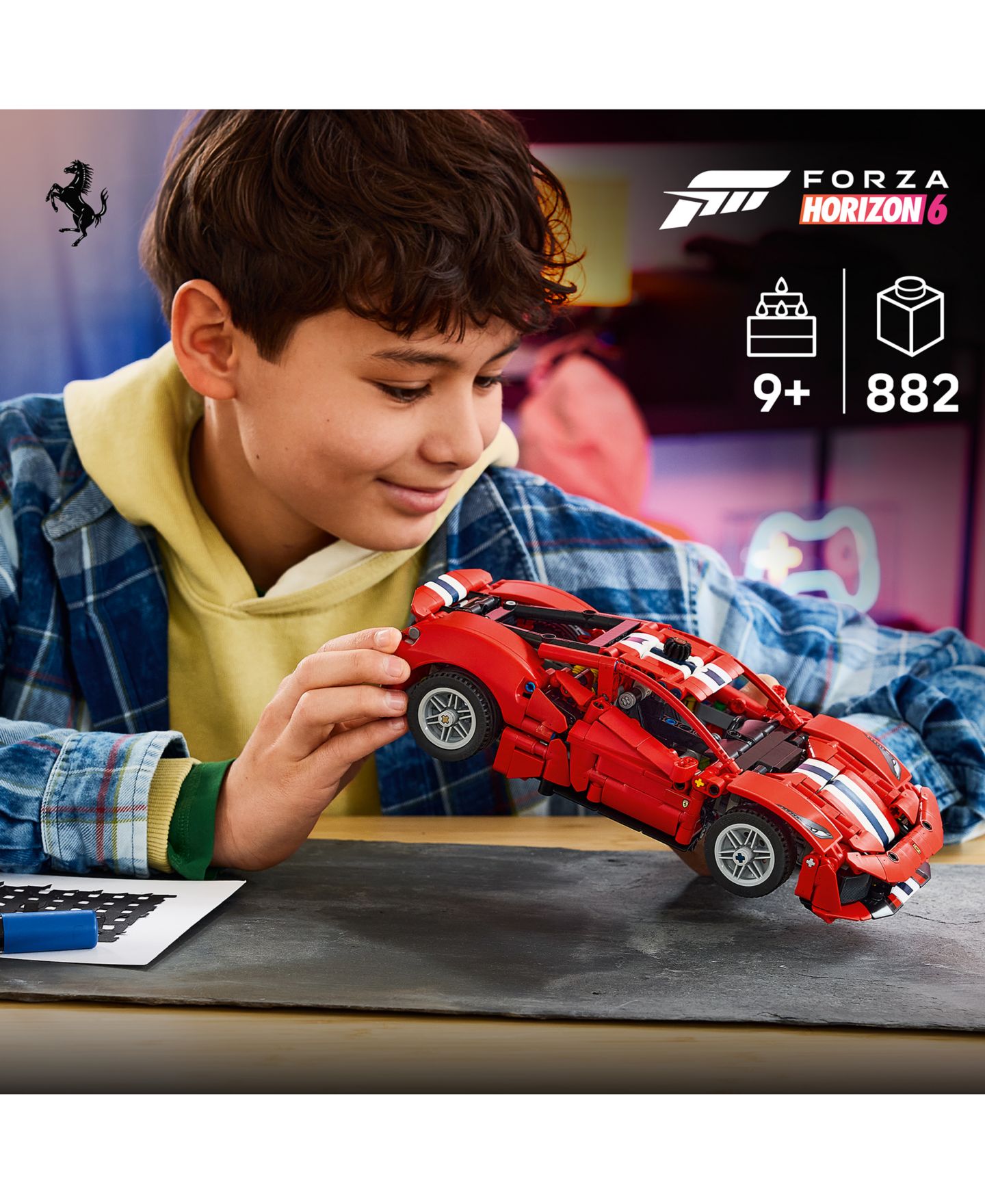 Детские конструкторы LEGO® Technic Ferrari 488 Pista Car Toy 42235, 882 Pieces — фото 4