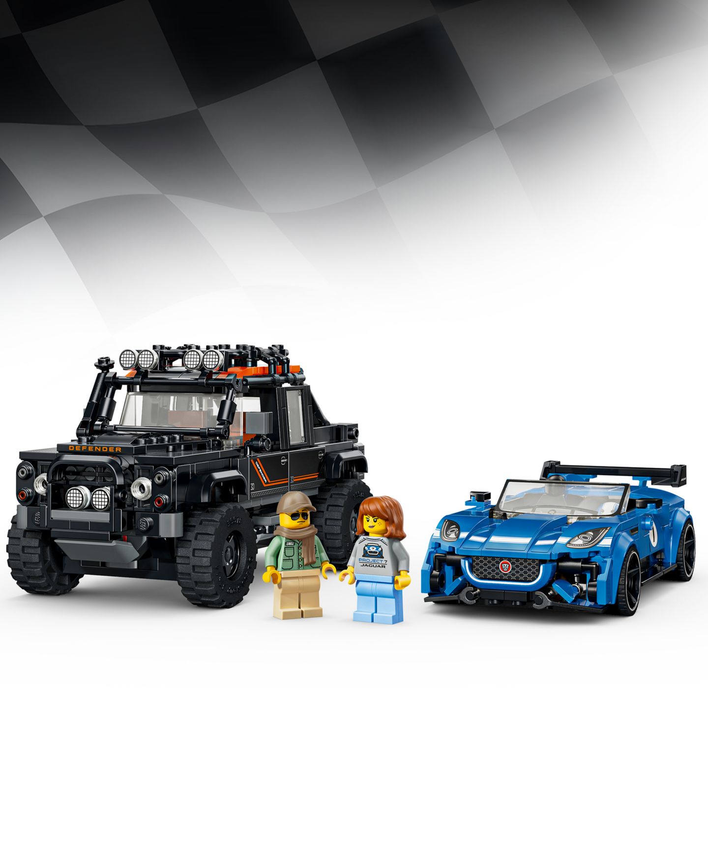 Детские конструкторы LEGO® Speed Champions Jaguar Project 7 Land Rover Defender 77264, 740 Pieces — фото 2