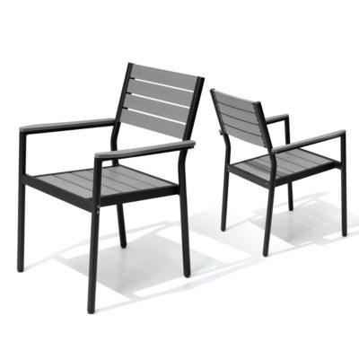 Outdoor Patio Aluminum Dining Chairs with Armrest