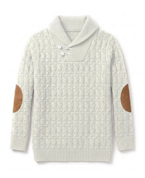 Детский свитер Hope & Henry из органического хлопка с шалевым воротником, 2T-5T, цвет: Светлый овсяный меланжевый