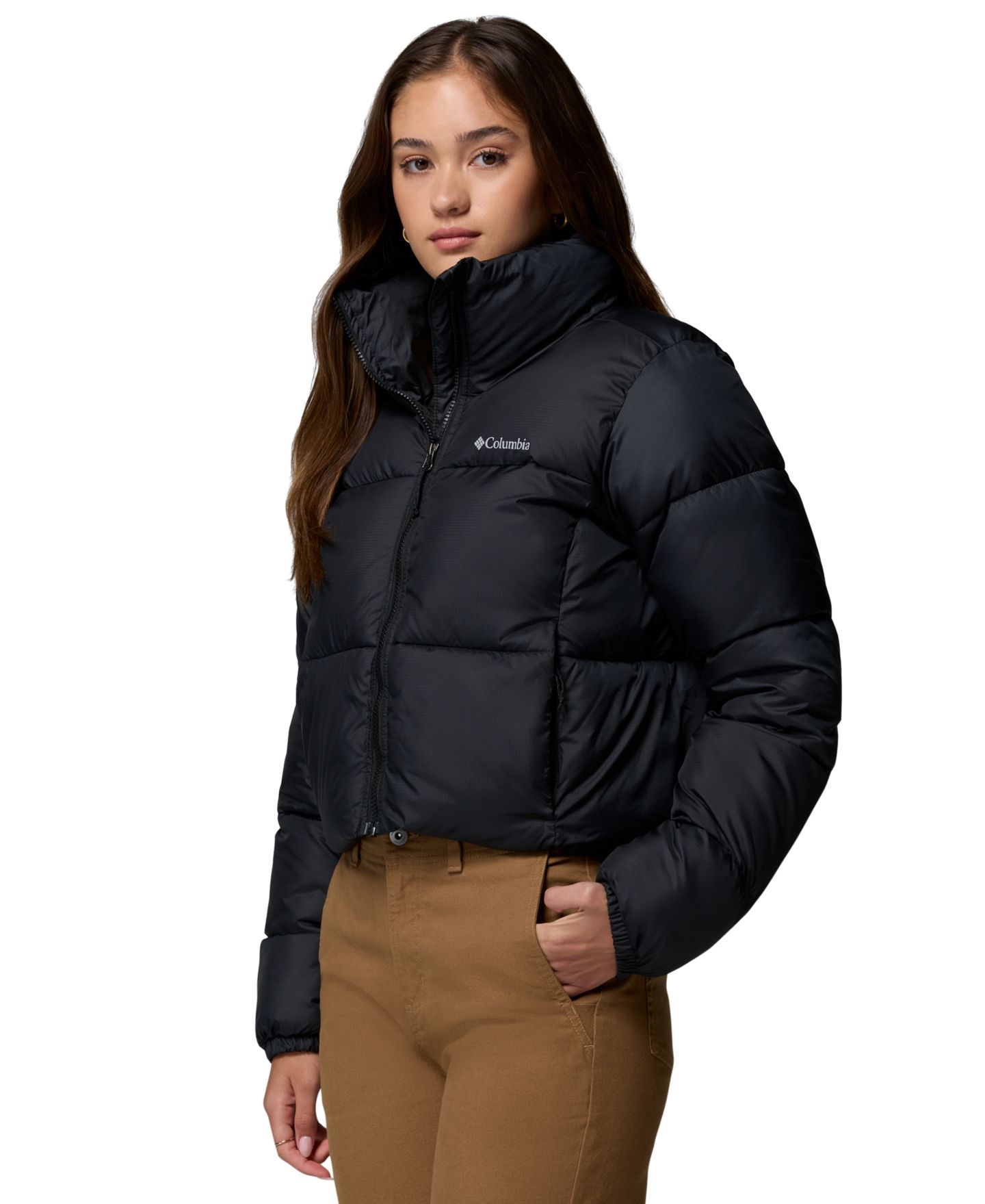 Женская куртка Columbia Puffect Cropped Jacket, цвет: Чёрный — фото 5