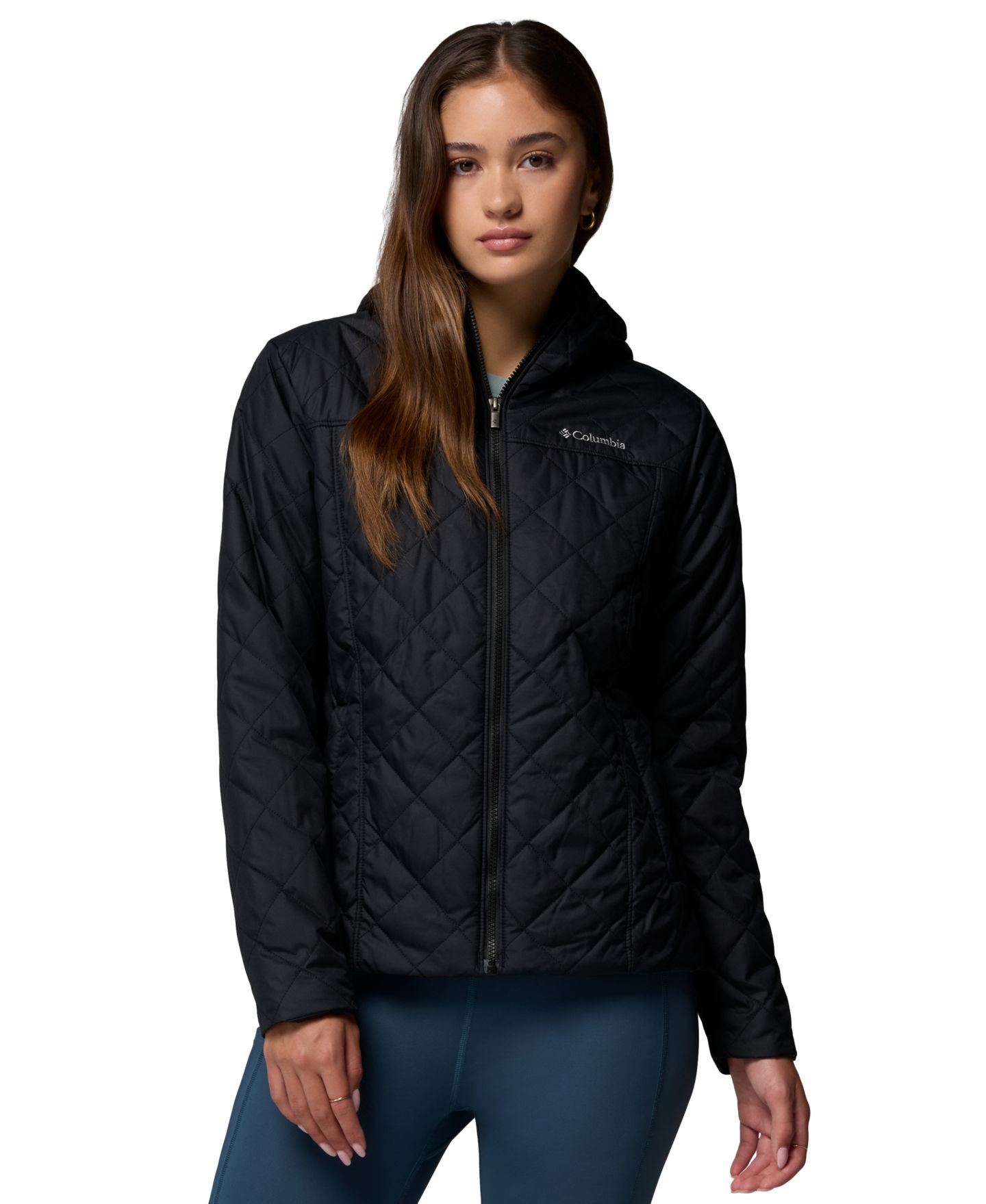 Женская куртка Columbia Copper Crest II Quilted Hooded, цвет: Чёрный — фото 2
