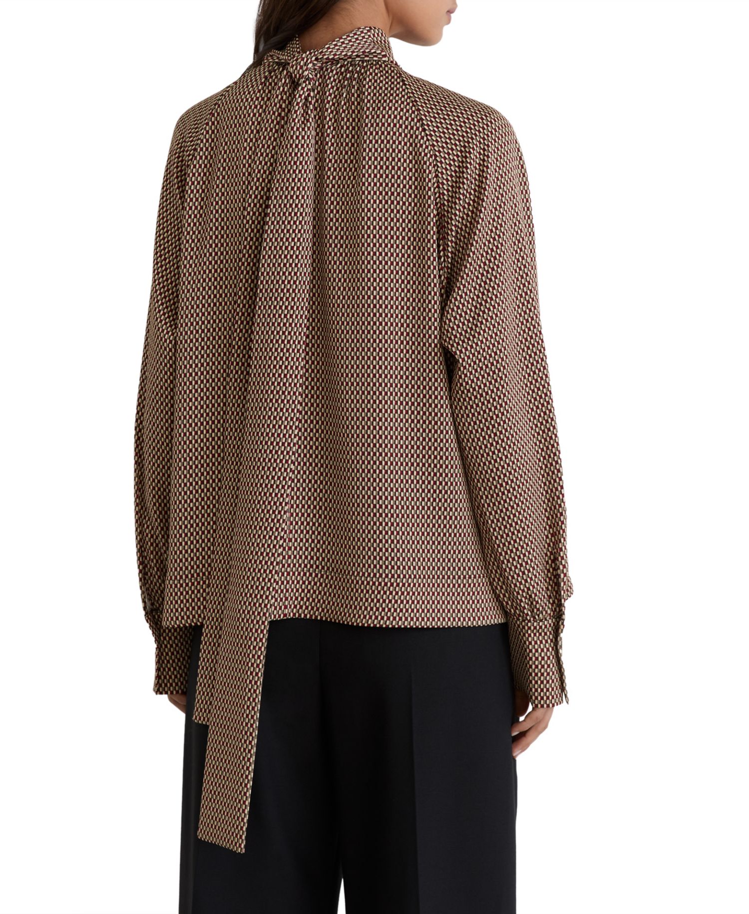 Women's Eden Geometric-Print Tie-Neck Blouse