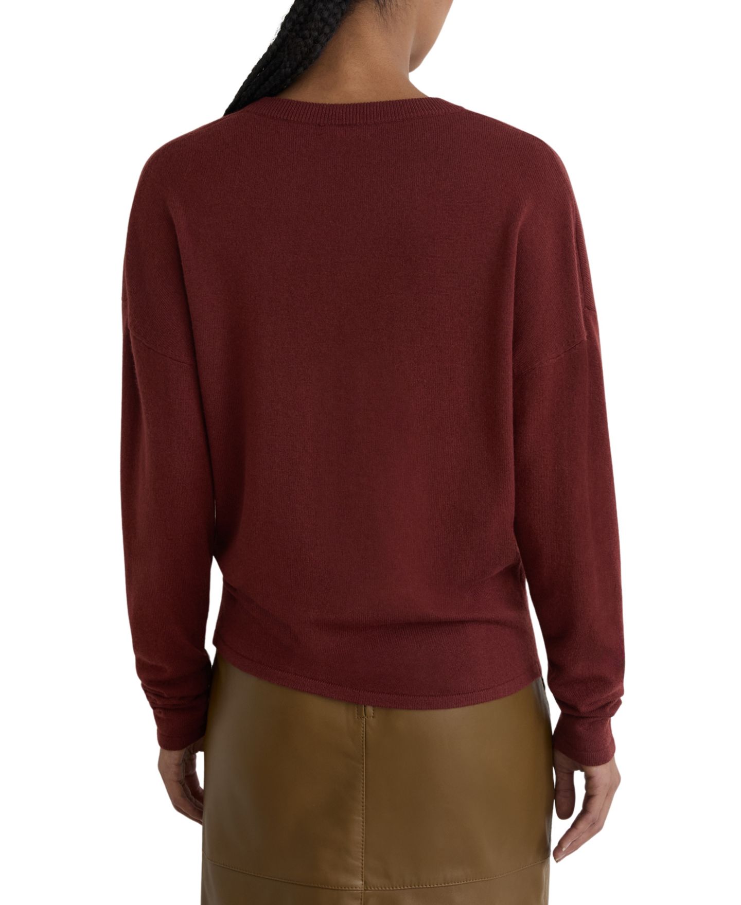 Женский свитер REISS Reverse-Seam Wool-Blend, цвет: Тёмный красный — фото 6