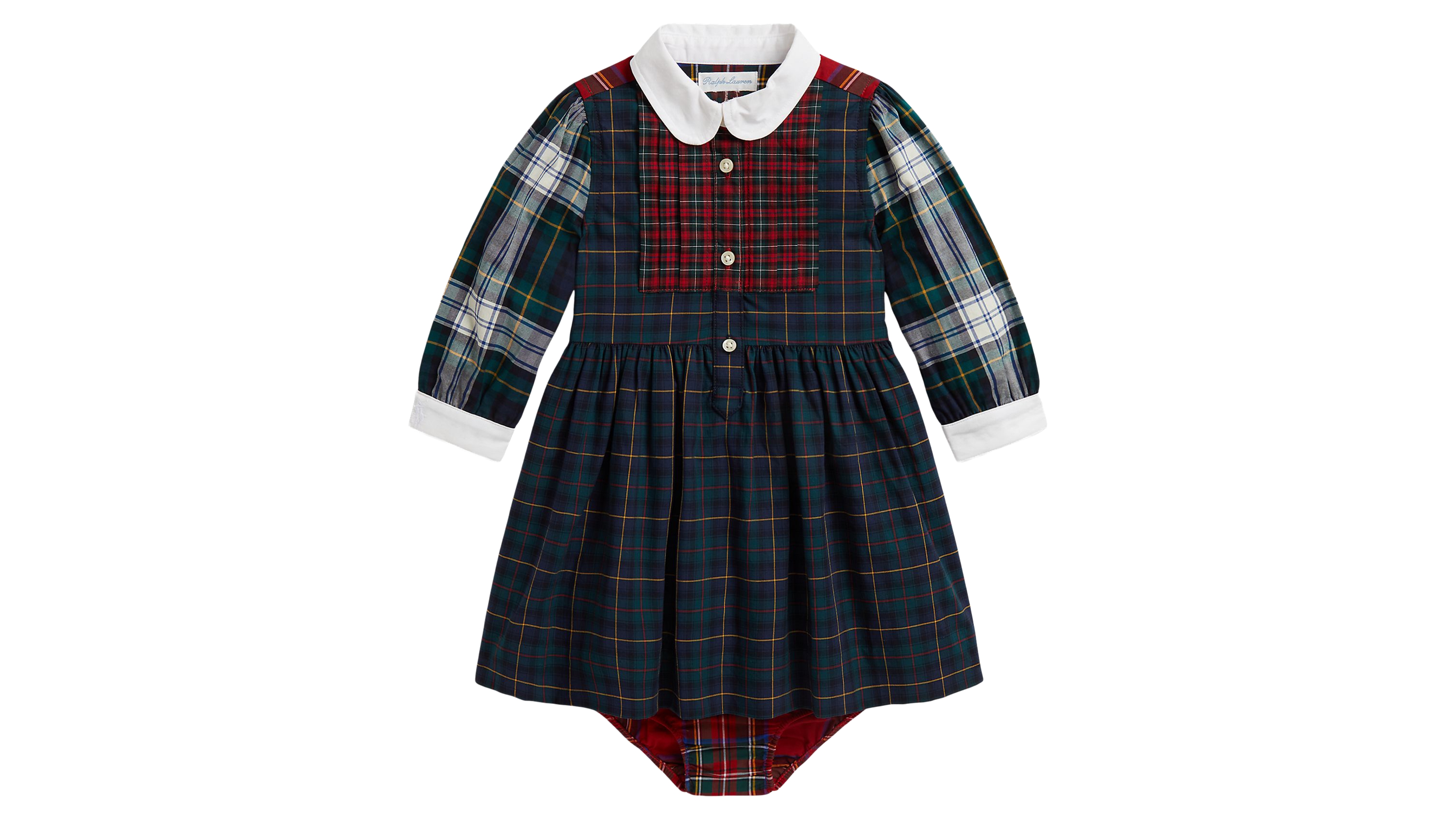 Polo Ralph Lauren Baby Girls' Plaid Cotton Poplin Fun Shirtdress and Bloomer