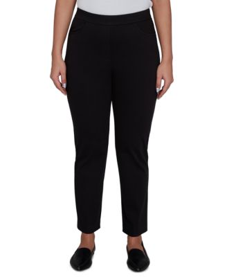 Women's Travel Advisory Pull-On Short-Length Knit Twill Pants