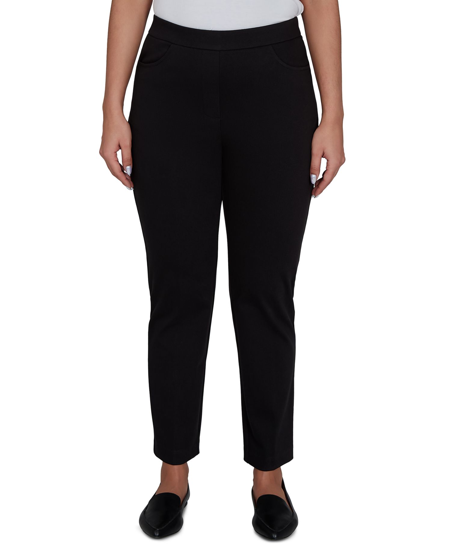 Women's Travel Advisory Pull-On Short-Length Knit Twill Pants