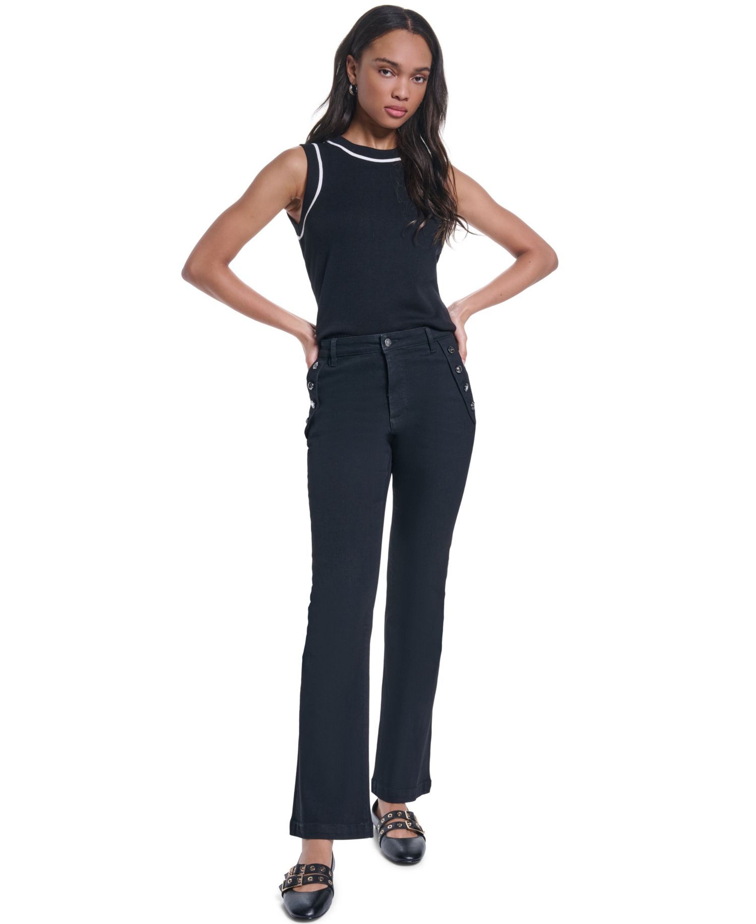 Women's Sailor Denim Flare High-Waisted Jeans