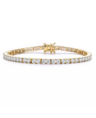 Sterling with Colored Cubic Zirconia Tennis Bracelet in Plated, Plated, Plated, or Plated