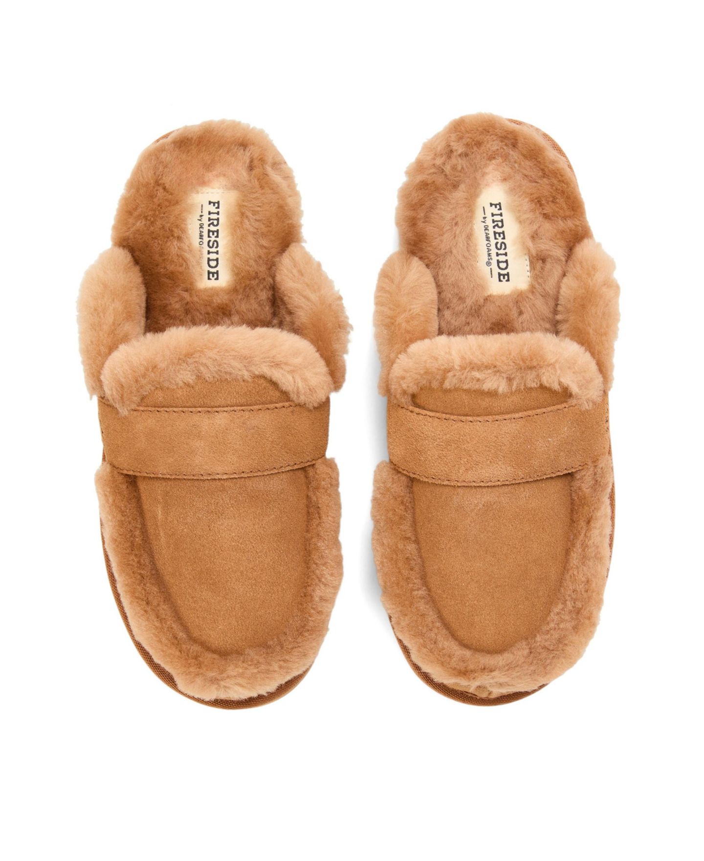 Женские тапочки Dearfoams Fireside Richmond Genuine Shearling Scuff Slipper, цвет: Каштановый — фото 4