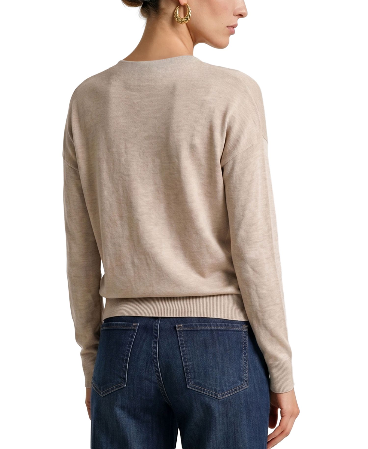 Petite Cowl Neck Long-Sleeve Satin Pullover