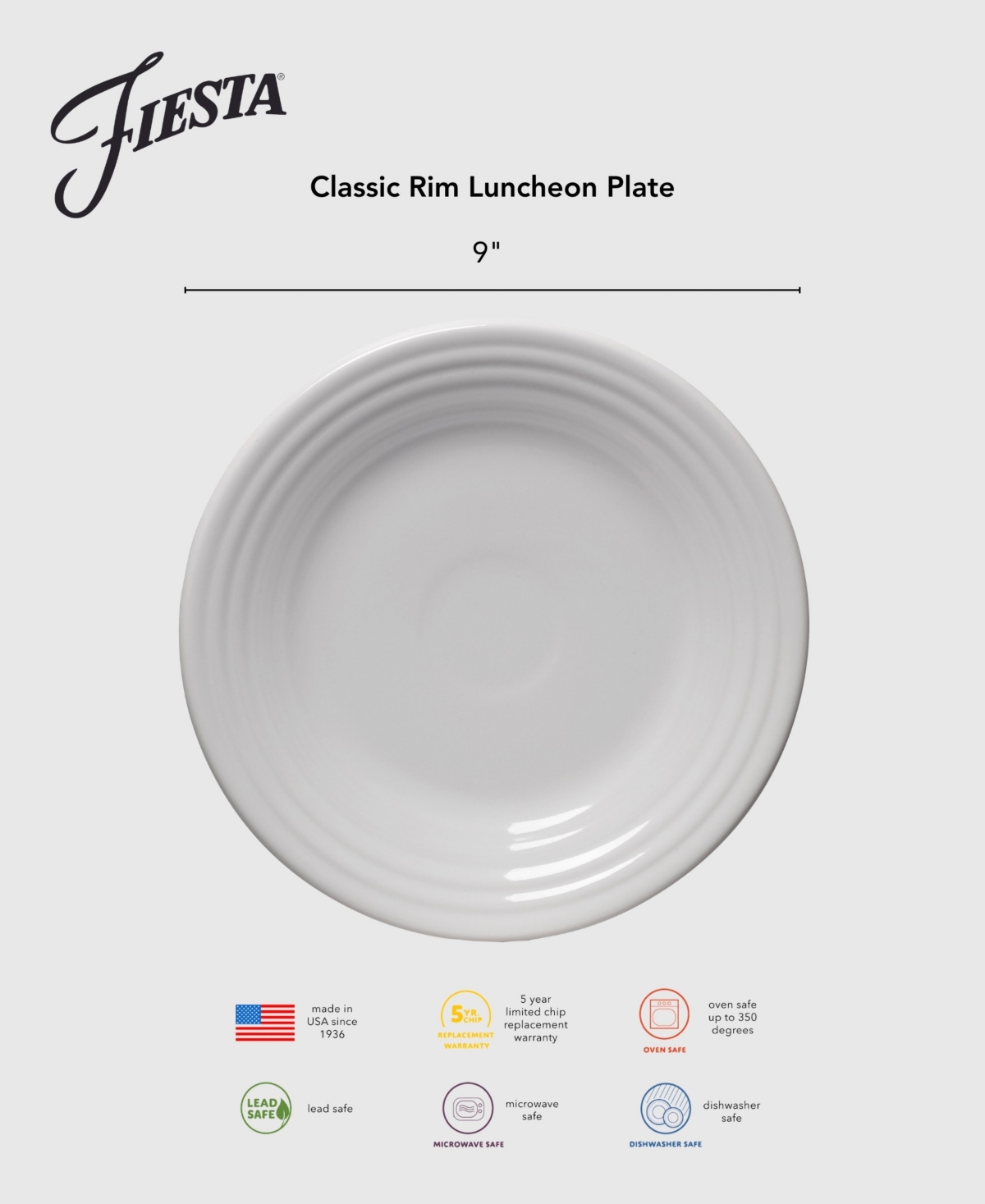 Fiesta Turquoise Snowflakes Luncheon 9" Ornament Plate, Exclusively at Macy's