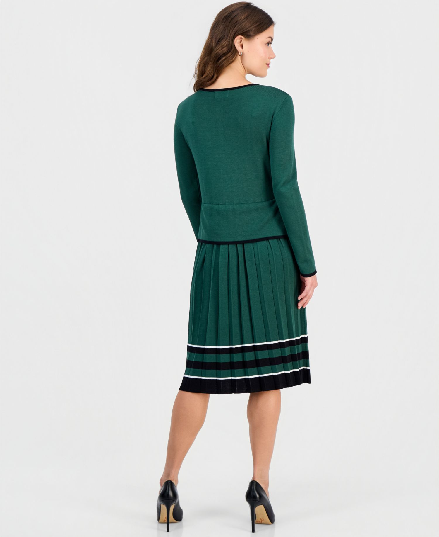 Petite Pleated Midi Jacket Dress