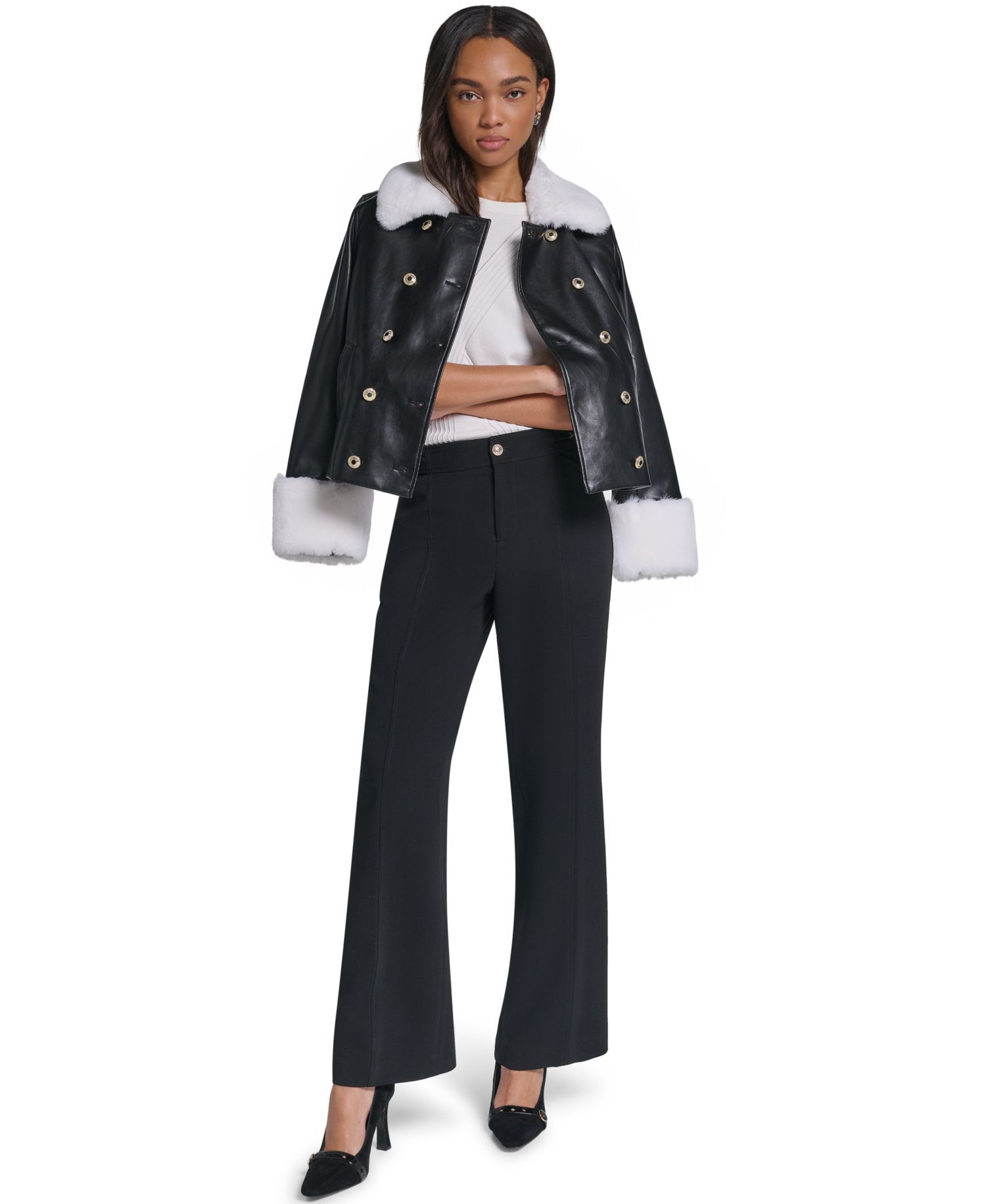 Petite High-Waisted Wide-Leg Pants