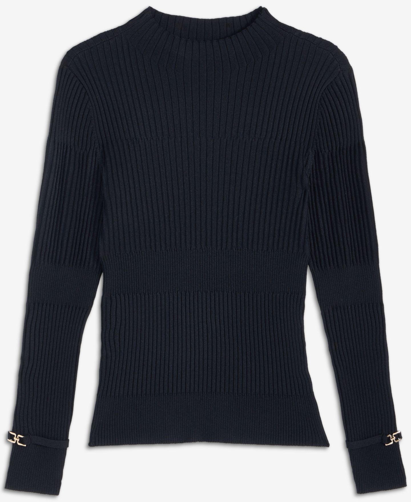 Женский свитер I.N.C. International Concepts Mock Neck Ribbed Long-Sleeve, цвет: Глубокий чёрный — фото 6