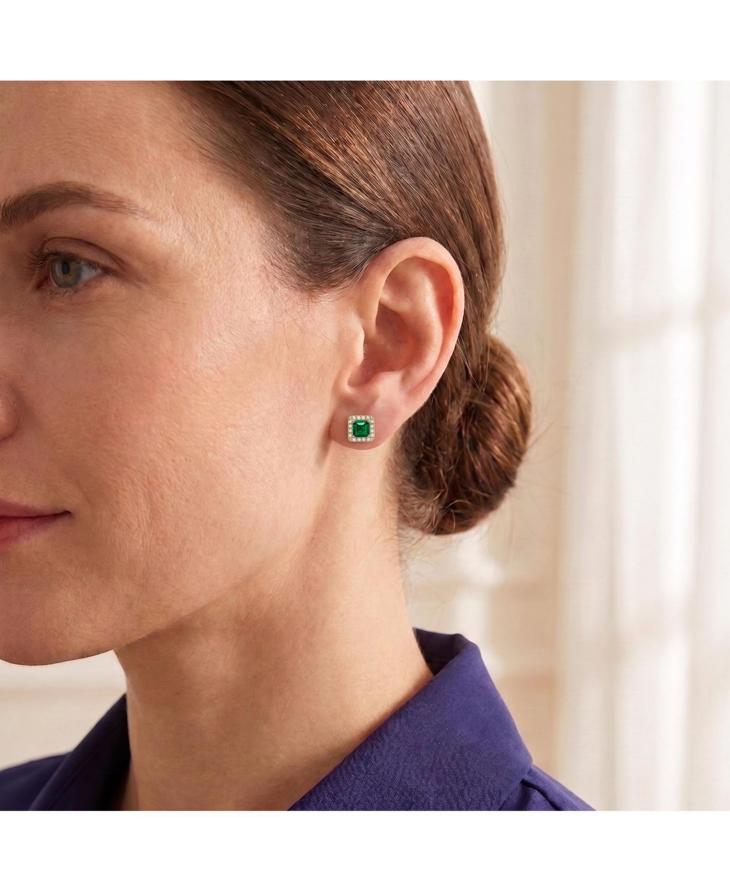Dainty Everyday Wear Halo CZ Square Mini Stud Earrings